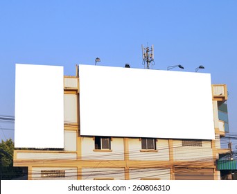Blank billboard on the building.  - Shutterstock ID 260806310
