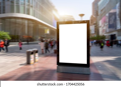 Blank Billboard On The City Street