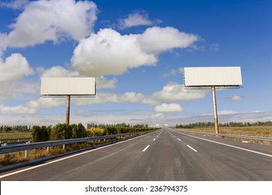 Blank Billboard On The Highway 