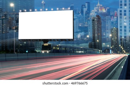 Blank Billboard On Highway During Twilight Stock Photo 469766675 ...