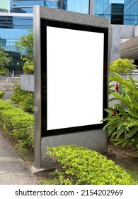 Blank Billboard On Panama City Street, Outdoor Advertising - Stock Photo