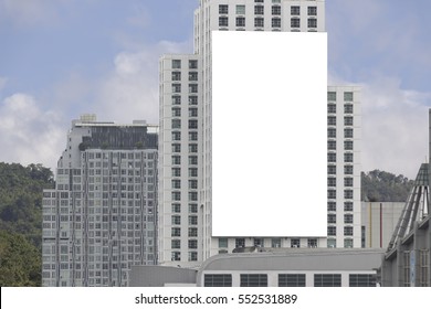 Blank Billboard On Side Of Building.