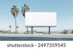 blank billboard on the side of the highway. Mock up advertising