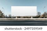 blank billboard on the side of the highway. Mock up advertising