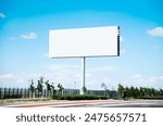 Blank billboard on the side of the road