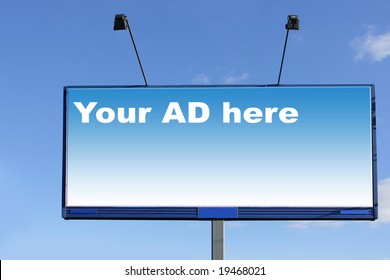 Blank billboard over blue sky, put your own text here