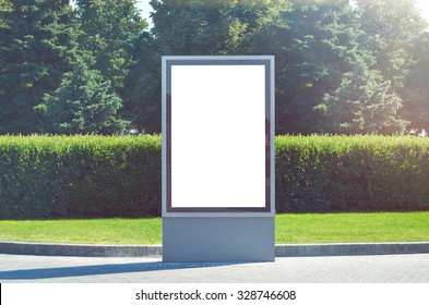 Blank Billboard In Park