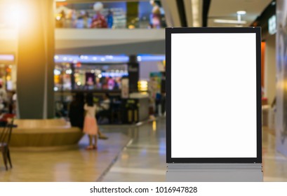 Blank Billboard Posters In The Shopping Mall,Empty Advertising Billboard.