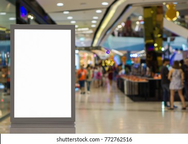 Blank Billboard Posters In The Shopping Mall,Empty Advertising Billboard 