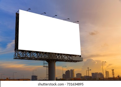 Blank Billboard Ready To Use For Mockup Advertisement, Out Of Home Marketing Street Media