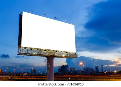 Blank Billboard Ready To Use For Mockup Advertisement, Out Of Home Marketing Street Media