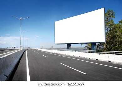 blank billboard or road sign on the highway