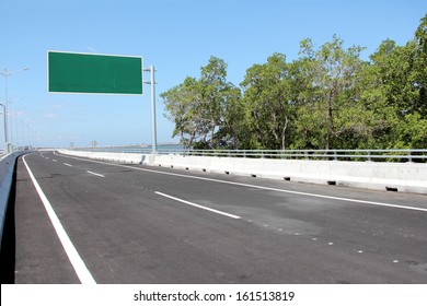 Blank Billboard Or Road Sign On The Highway