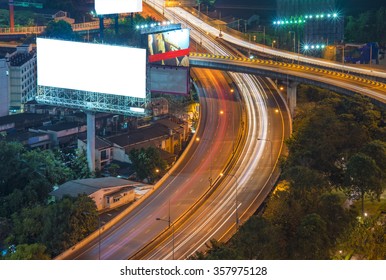 Blank Billboard Or Road Sign On The Highway