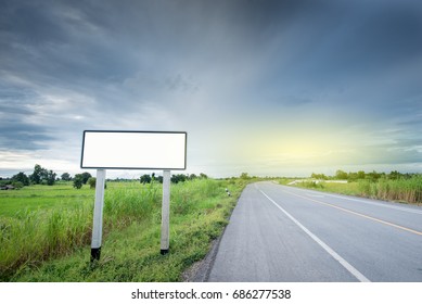 blank billboard or road sign on the road