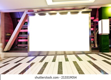 Blank Billboard In Shopping Mall