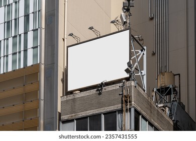 Blank billboard sign mockup in the urban environment, empty space to display your advertising or branding campaign