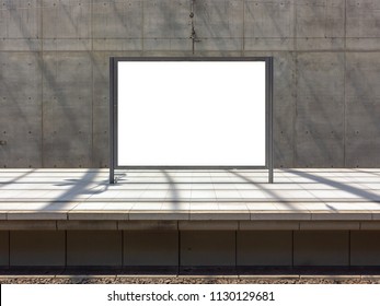 Blank Billboard, Train Station, White Mockup, Advertising Space