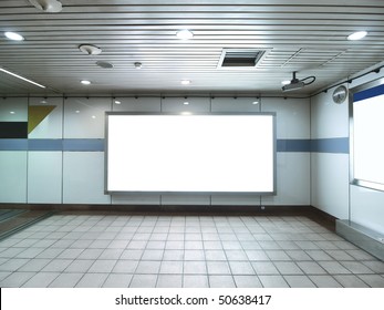 Blank Billboard In Underground