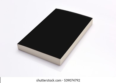 Blank Black Cover Book On White Background