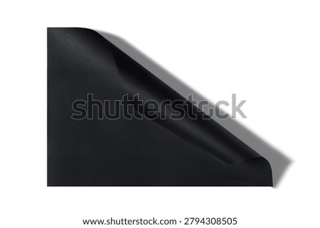 Blank black document sheet isolated on a white background with a folded corner.