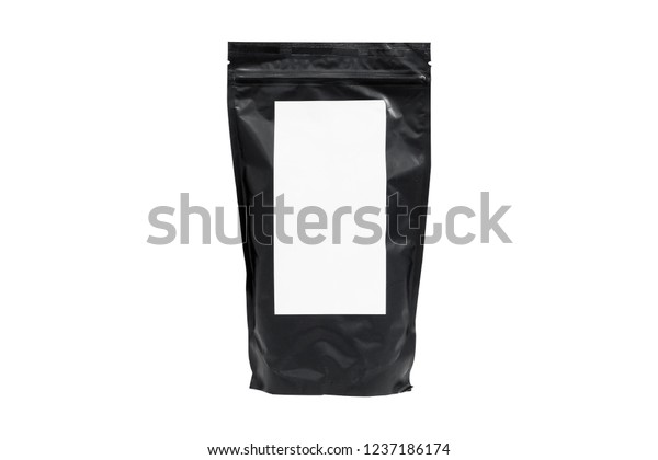 Download Blank Black Foil Food Pack Pouch Stock Photo Edit Now 1237186174