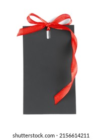 Blank Black Gift Tag Red Satin Stock Photo 2156614211 | Shutterstock