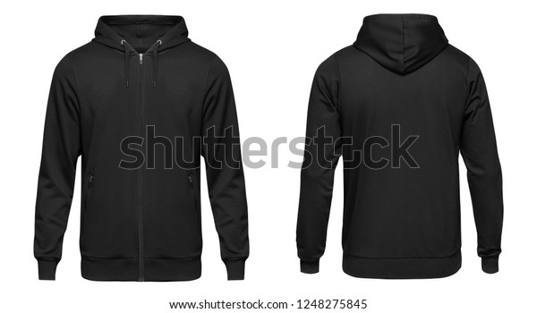 Blank Black Male Hooded Sweatshirt Long Stock Photo (Edit Now) 1248275845