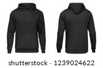 Blank black male hoodie sweatshirt long sleeve with clipping path, mens hoody with hood for your design mockup for print, isolated on white background. Template sport winter clothes.