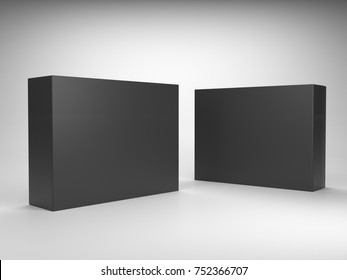 Blank Black Mock-up Box Product Isolated. 3D Rendering