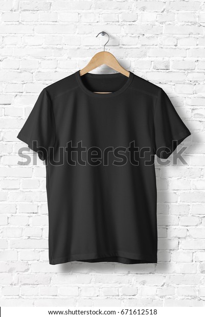 Download Blank Black Tshirt Mockup Hanging On Stock Photo (Edit Now ...