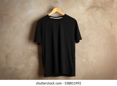 Blank Black Tshirt On Grunge Background Stock Photo 538811992