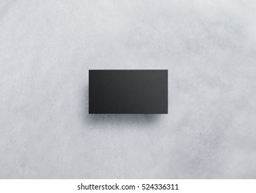 Blank Black Visit Card Design Mockup, Grey Craft Paper. Plain Dark Business Namecard Presentation.