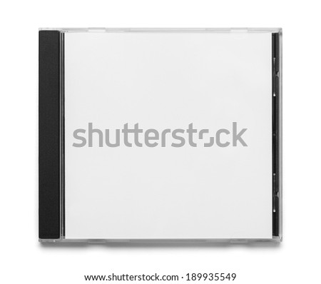 Blank Black and White CD Case Top View Isolated on White Background.
