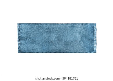 Blank Blue Clothes Label On White Background