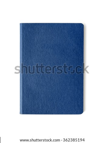 Blank blue passport background on white background with clipping path.