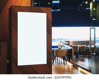 Blank Board Digital screen Poster Frame Restaurant Menu Mock up - Shutterstock ID 2107597991