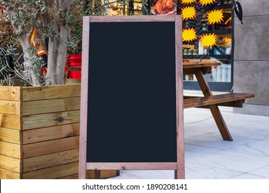 Blank Board Stand Mock Up White Signage Outdoor, Restaurant Menu Template