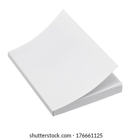 Blank book cover on white background