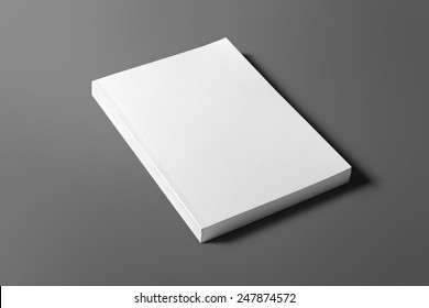 Blank book isolated on grey to replace your design