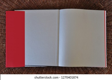 Blank Book Pages Paper Background And Dust Jacket Flaps With Place For Your Text. Design Element.