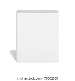 Blank Book With White Cover On White Background.