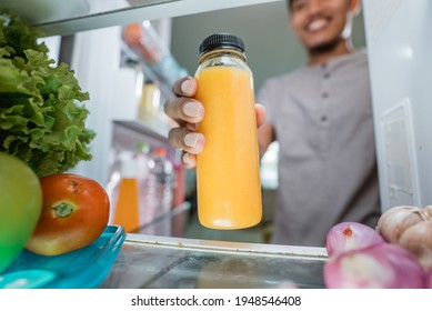 Blank Bottle Of Drink Mockup Inside The Fridge