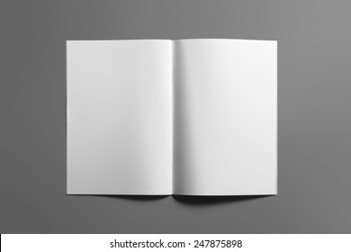 Blank Brochure magazine isolated on grey to replace your design
