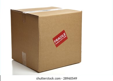 A Blank, Brown, Corrugated Cardboard Box Or Shipping Box With A 