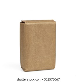 Blank brown craft paper bag packaging template mockup collection isolated on white background 