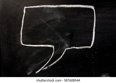 blank bubble speech as comic dialog on blackboard background