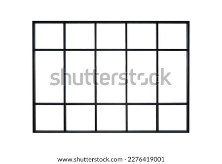 Blank building windows, Black aluminum material. Clipping path.