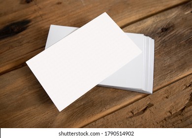 Blank business card on wood template mockup - Shutterstock ID 1790514902