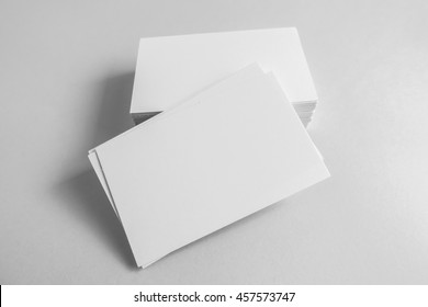 Blank business card, postcard with soft shadows